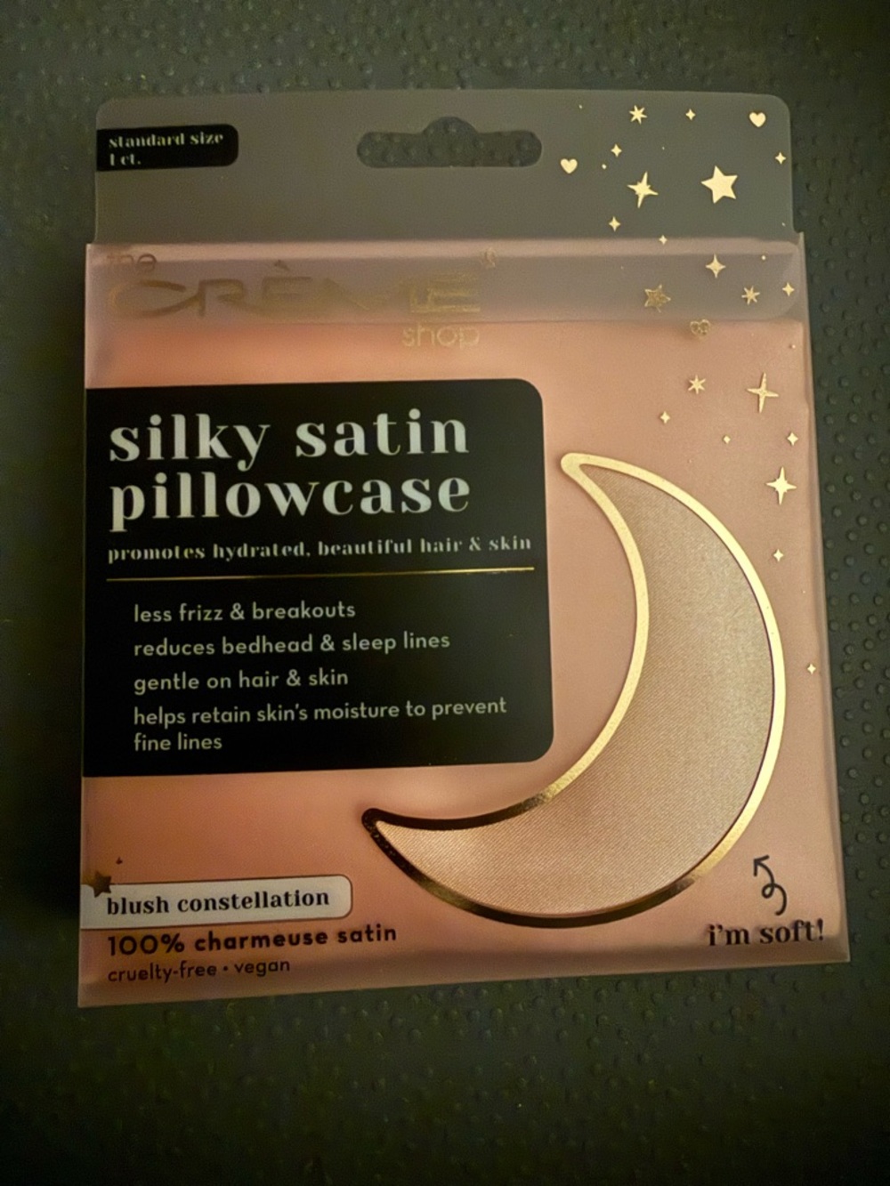 The Crème Shop: Silky Satin Pillowcase - Blush Constellation
